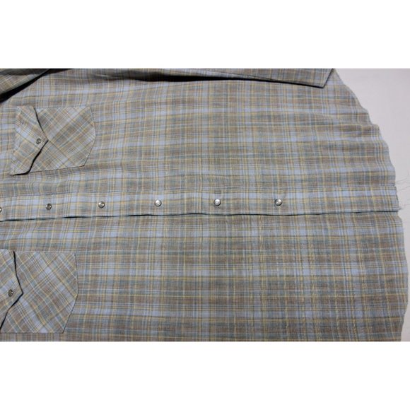 Panhandle Slim men's permanent press plaid Western cowboy pearl snap shirt XXL - Picture 12 of 13